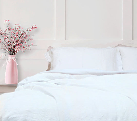 Stonewashed Linen Duvet Cover In White