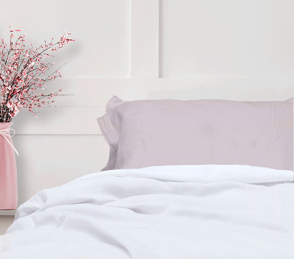 Stonewashed Linen Flat Sheets In White