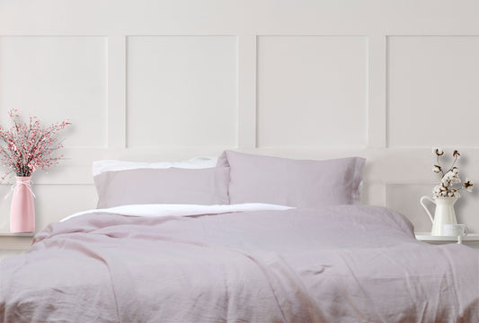 Stonewashed Linen Duvet Cover In Pink